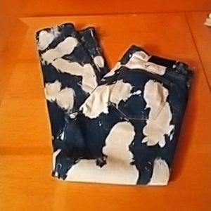 MENS FOREVER 21 LOS ANGELES JEANS SIZE 36 X 32 BLUE N BLEACHED OUT SPOTS